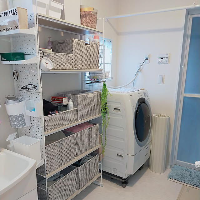 写真付きレビュー ニトリ 幅177cm 突っ張りワイヤーシェルフnポルダ 2連 棚板全6枚入りセット ホワイトウォッシュ 玄関先迄納品 1年保証 の通販商品 口コミ情報 Roomclipショッピング