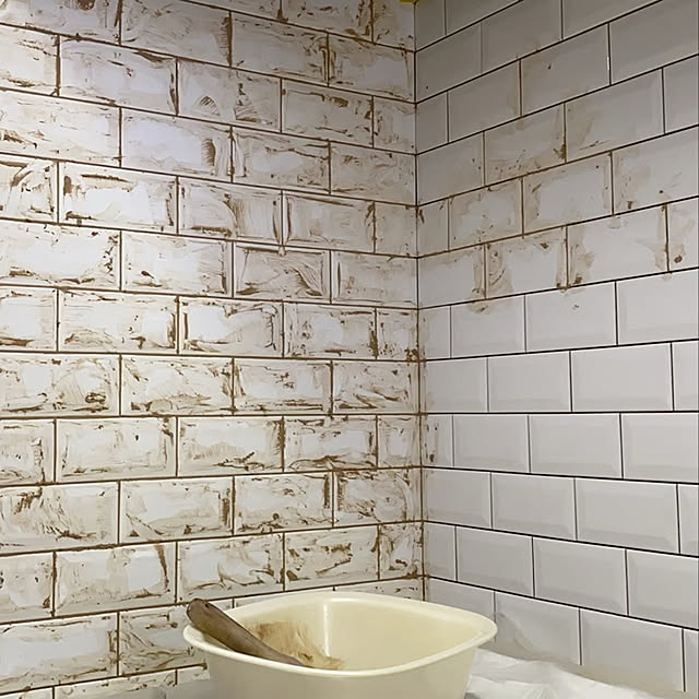 サブウェイタイル キッチンタイル タイル 壁材 メトロタイルミニ 壁タイル 白 ホワイト 75 150mm 128枚入のレビュー クチコミとして参考になる投稿37枚 Roomclip ルームクリップ