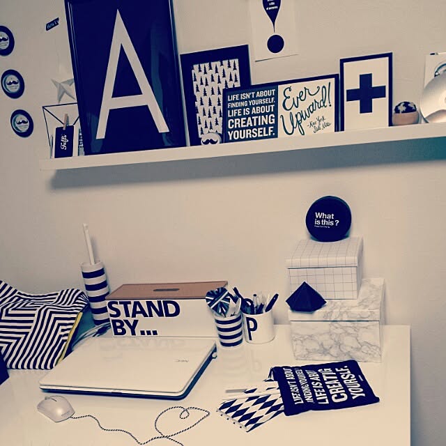 机/IKEA/DESIGN LETTERS風/DESIGN LETTERS/大理石調インテリアシート...などのインテリア実例 - 2014-03-12 11:27:42