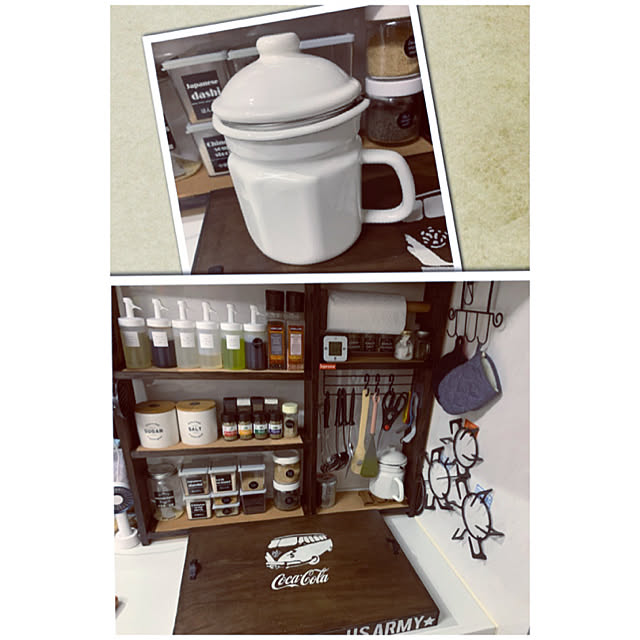 業務スーパー セリア 調味料棚diy 調味料棚 オイルポット などのインテリア実例 10 02 18 13 58 Roomclip ルームクリップ