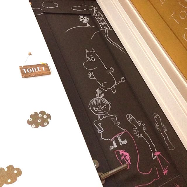 バス/トイレ/黒板塗料/黒板 DIY/かまぼこ板のインテリア実例 - 2014-02-18 07:38:10
