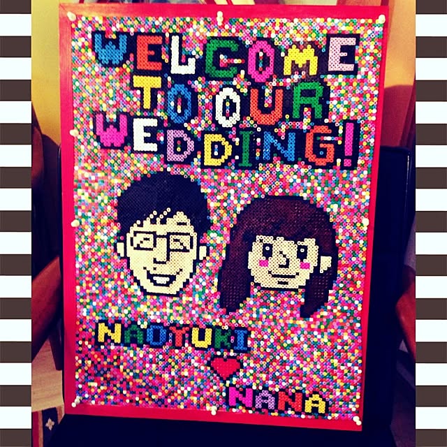 壁 天井 ウェルカムボード アイロンビーズ インテリアじゃなくてすんません のインテリア実例 14 06 06 01 45 56 Roomclip ルームクリップ