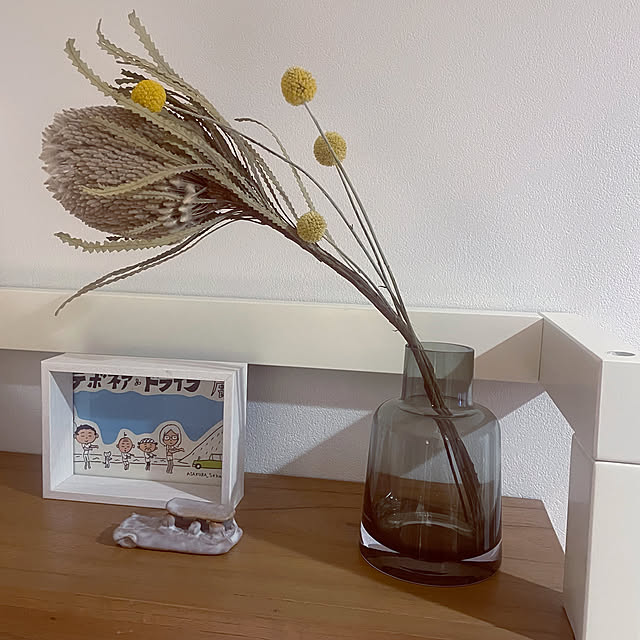 写真付きレビュー 友家 花瓶 フラワーベース フローラ花器 一輪挿し ガラスベスーガラスボトル 水栽培 インテリア雑貨 インテリア飾り フローライト ショート マウス 北欧 おしゃれ 花瓶 スモークc の通販商品 口コミ情報 Roomclipショッピング