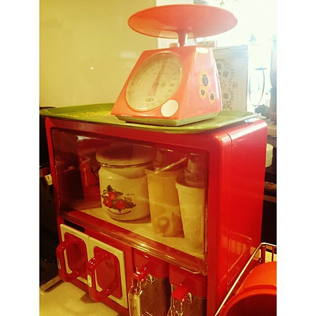 キッチン レトロホリック レトロ花柄love 昭和レトロ部 調味料棚のインテリア実例 15 02 21 10 49 31 Roomclip ルームクリップ