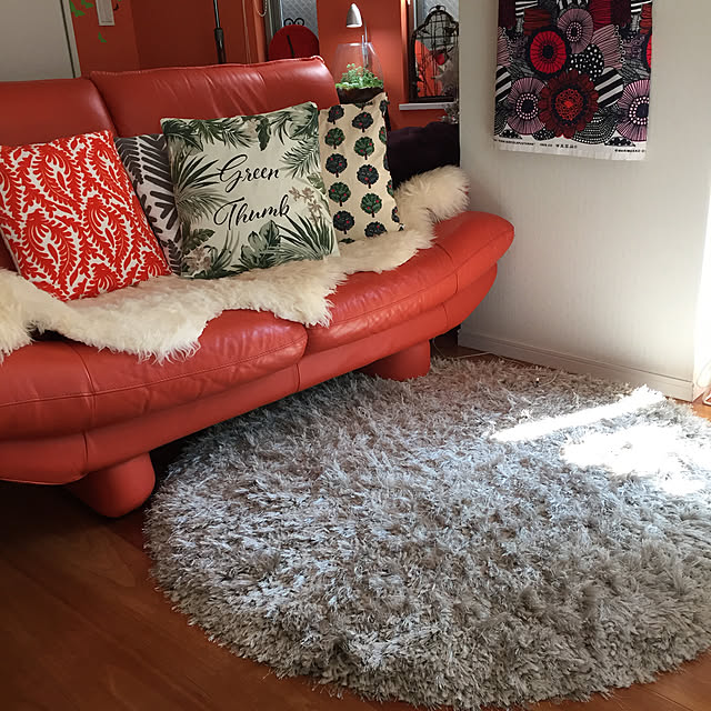 シャギーラグ 円形 ラグマット 白 ふわふわ グレー おしゃれ 北欧 