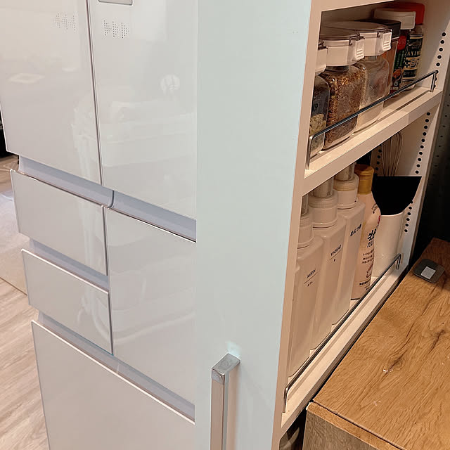 家具 収納 キッチン収納 食器棚 キッチンストッカー 食品ストッカー リバーシブル キッチンすき間収納ワゴン 奥行55cmタイプ 幅10cm のレビュー クチコミとして参考になる投稿5枚 Roomclip ルームクリップ