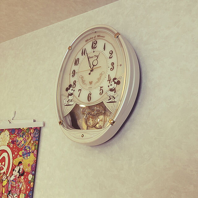 贅沢 電波時計 Disney 美品 Seiko Fw575b インテリア ディズニー ミニー ミッキー 掛時計 アナログ