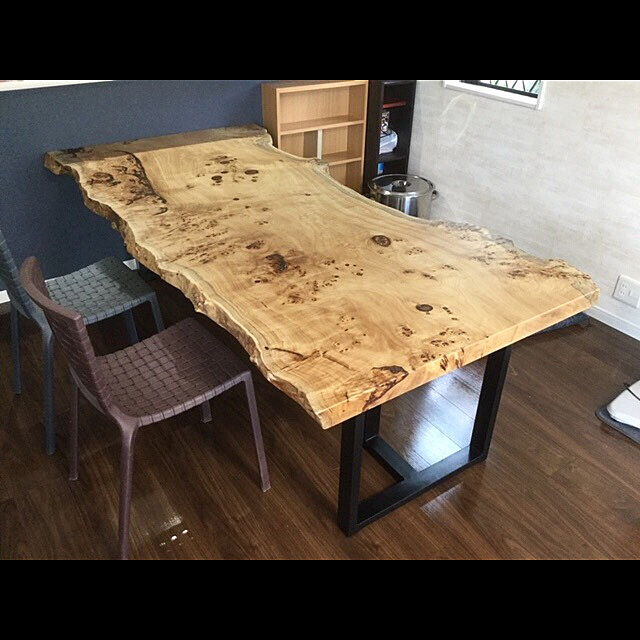 一枚板 一枚板テーブル ダイニングテーブル おしゃれ家具のインテリア実例 19 08 01 09 09 30 Roomclip ルームクリップ