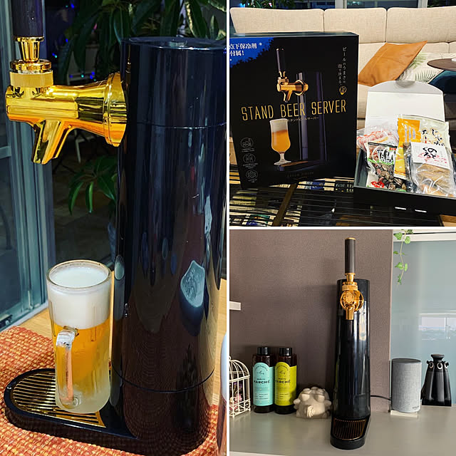 写真付きレビュー】グリーンハウス GREEN HOUSE スタンド型ビールサーバー ブラック 2019 GH-BEERO-BK ブラックの通販商品口コミ情報  | RoomClipショッピング