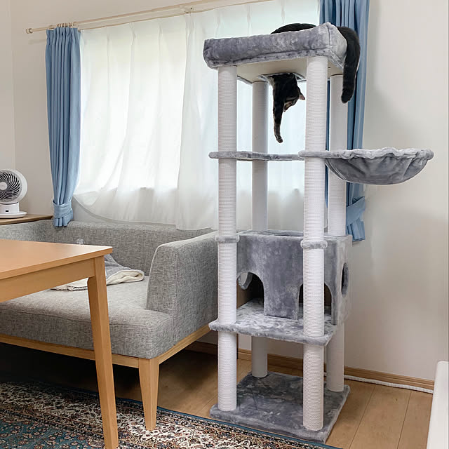 キャットタワー Mini 猫タワー 猫 キャット タワー 猫用品 爪とぎ 多頭飼い 据え置き キャットタワースタジアム ミニ 146cm 小型 中型猫用 頑丈 落下防止柵 ハンモック Mdf 低ホルム コットン 支柱 Sクラス モデル ペット 家族 おしゃれのレビュー クチコミとして参考に