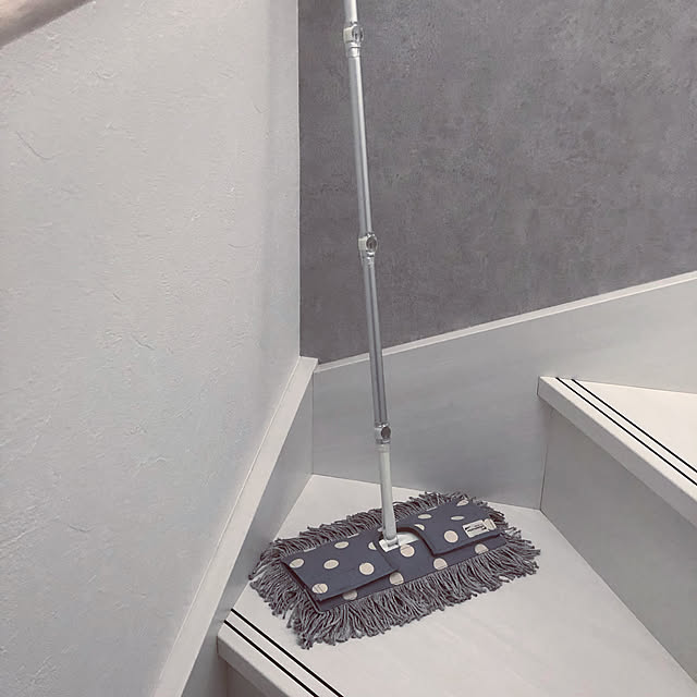 写真付きレビュー むろの屋 デザインモップ フロア 市販のハンドルに簡単装着 ポスト投函送料無料 代引 配達日時指定不可 掃除道具 帆布 キャンバス おしゃれ フロアモップ マイクロファイバー レンタルモップ クイックルワイパー 掃除 フローリング 床の通販