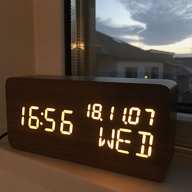 置き時計 置時計 おしゃれ デジタル デジタル時計 壁掛け時計 インテリアクロック 目覚まし時計 木目 アラームクロック 時計 デジタル