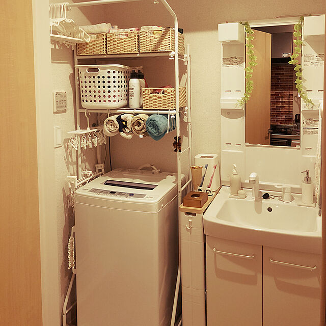 【写真付きレビュー】ニトリ 洗濯機ラック(6797WH) の通販商品&口コミ情報 | RoomClipショッピング