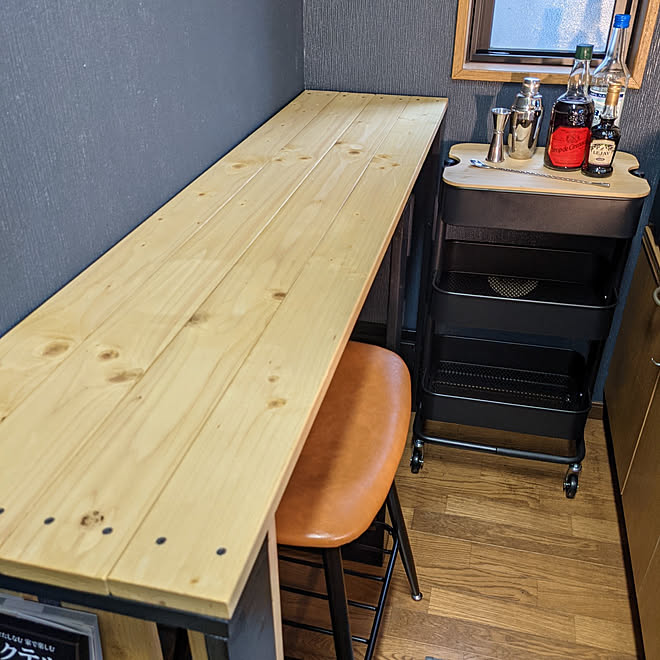 キッチン/IKEA/DIY/カフェ風/カウンターテーブル...などのインテリア