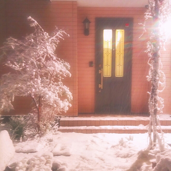 玄関/入り口/雪が降った/雪が積もってる！/久しぶりの雪のインテリア実例 - 2018-01-23 14:27:58