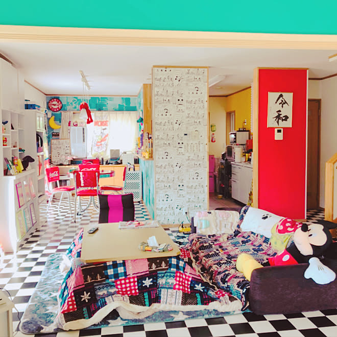 コタツ アメリカン ポップ カラフル アメリカンダイナー風 などのインテリア実例 10 17 06 13 52 Roomclip ルームクリップ コタツ アメリカン ポップ カラフル アメリカンダイナー風 などのインテリア実例 10 17 06 13 52 Roomclip ルームクリップ