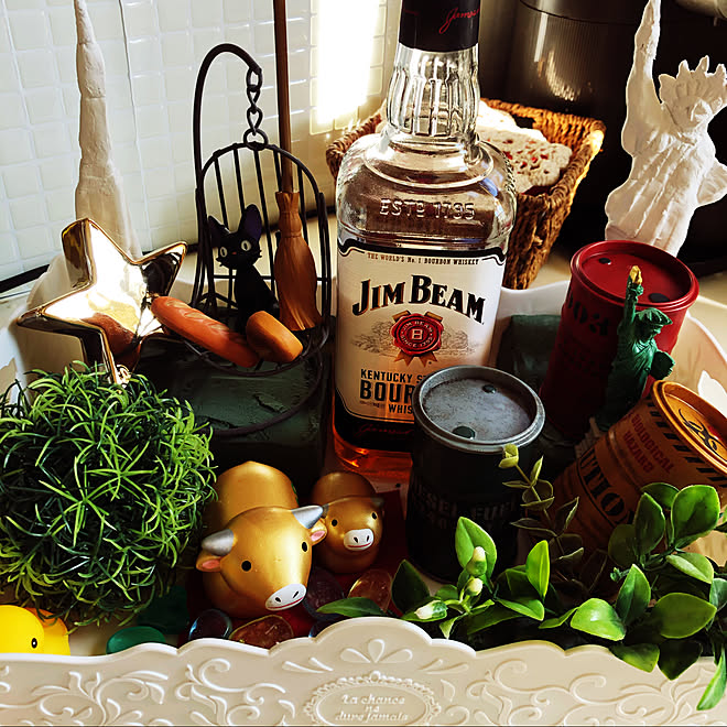 JIM BEAM/Daiso/キッチンのインテリア実例 20201227 102514 ｜ RoomClip（ルームクリップ）
