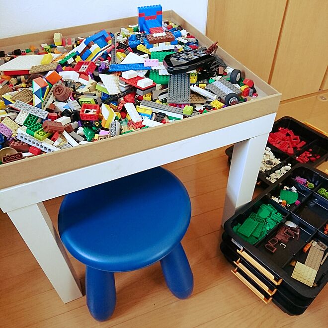 机/レゴ収納/レゴ専用テーブル/DIY/子供部屋...などのインテリア実例 ...