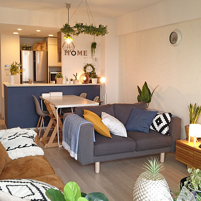 IKEA/NORSBORG/グレーのソファー/カバーリングソファー/リアルグリーン