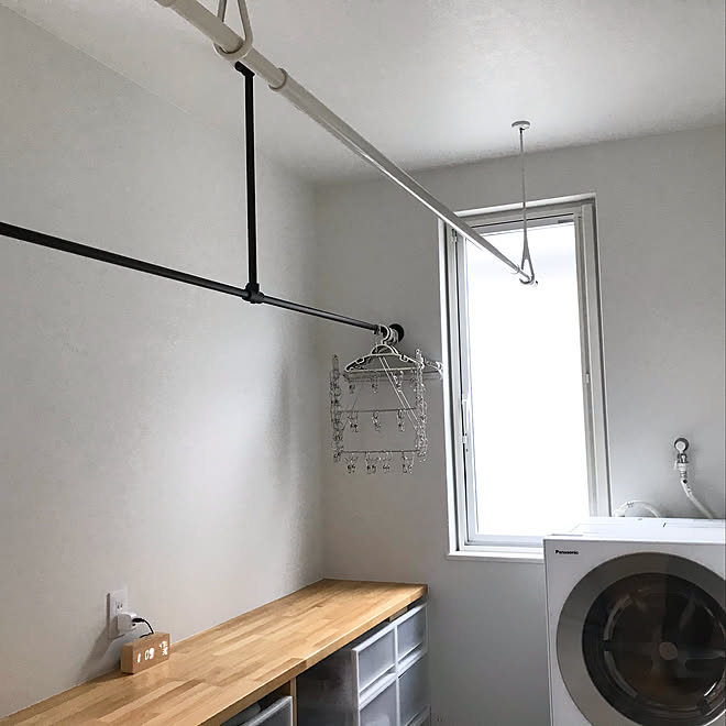 室内干し用ポール/室内干し/脱衣室/エアフープ/toolbox ハンガーパイプ