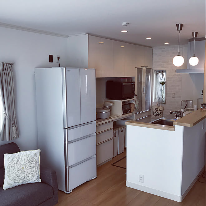 キッチン/日立の冷蔵庫/ホワイト/購入品/シンプル...などのインテリア