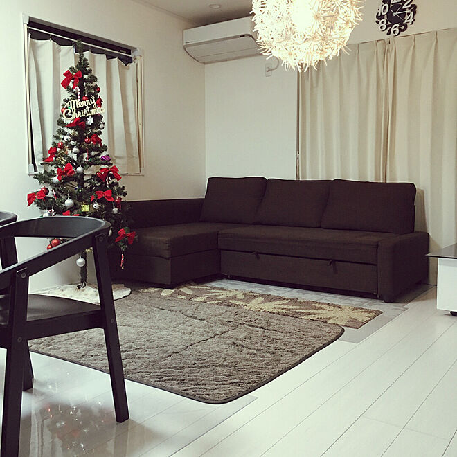 リビング/クリスマスツリー180cm/ソファーベッド/IKEA/照明のインテリア実例 - 2017-12-14 17:42:07
