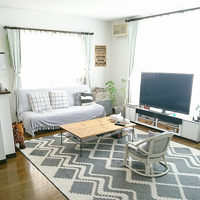 しまむら フリークロス しまむら フリークロス 部屋全体 グレーインテリア などのインテリア実例 19 05 23 45 04 Roomclip ルームクリップ