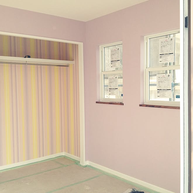 部屋全体 アクセントクロス 子供部屋女の子 ラベンダー色 建築中 などのインテリア実例 15 10 22 11 50 56 Roomclip ルームクリップ