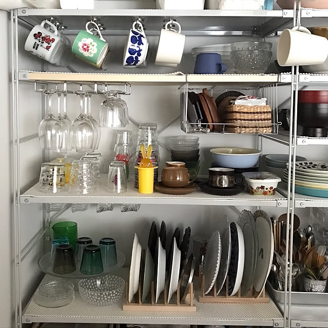 キッチン 食器棚 スチールユニットシェルフ 無印良品 無印良品の家 などのインテリア実例 17 10 05 12 16 27 Roomclip ルームクリップ