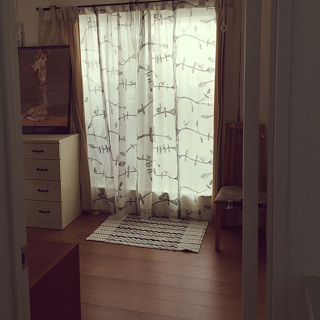 ベッド周り/いずれは寝室、今は物置。/IKEAのカーテン/キリン大好き☆のインテリア実例 - 2018-05-26 14:01:03