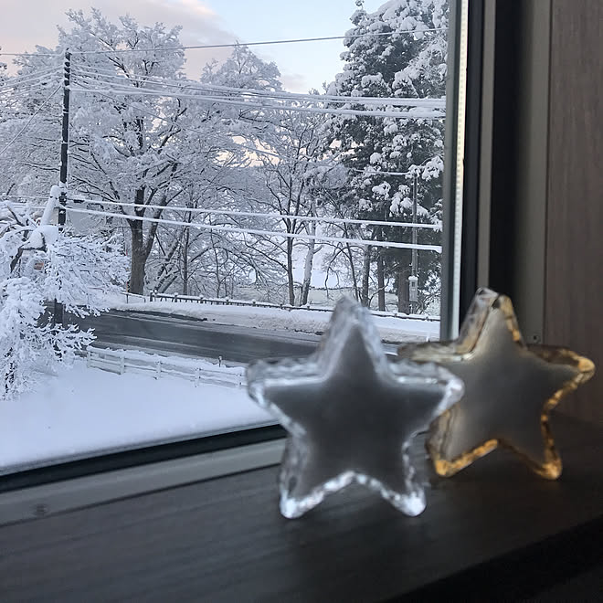 ベッド周り/スターオブジェ/空気が美味しい(*´～｀*)/雪景色/窓からの眺め...などのインテリア実例 - 2017-12-18 07:24:13