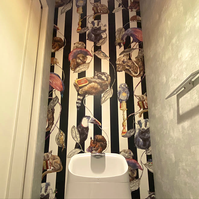 Walpa壁紙 アクセントクロス アニマル柄 輸入クロス バス トイレのインテリア実例 06 22 28 Roomclip ルームクリップ
