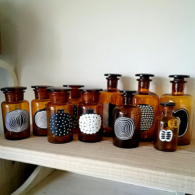 リメイク/ガラス瓶/メディシンボトル/コンポッティ/マリメッコ...などのインテリア実例 20190415 134740