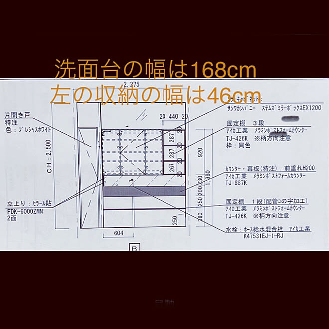 洗面所/アイカ工業/メラミン化粧板/アイカ スタイリッシュカウンター/バス/トイレのインテリア実例 - 2021-05-13 23:14:01