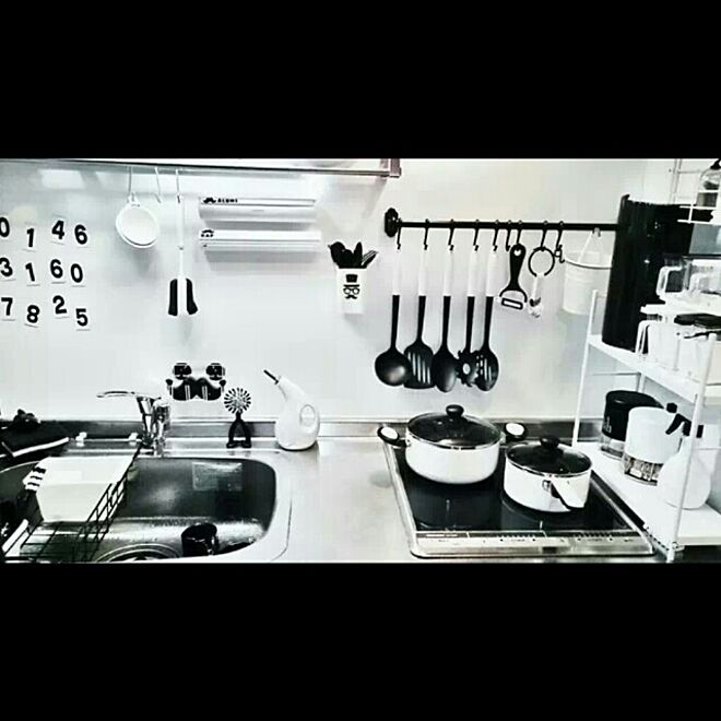 キッチン/白黒/モノトーン/IKEA/ナフコ...などのインテリア実例 - 2014-03-05 04:38:57