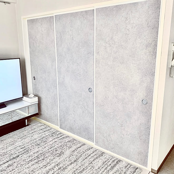 壁紙屋本舗 Diy ふすまリメイク コンクリート風壁紙 グレーインテリア などのインテリア実例 22 05 04 09 18 02 Roomclip ルームクリップ