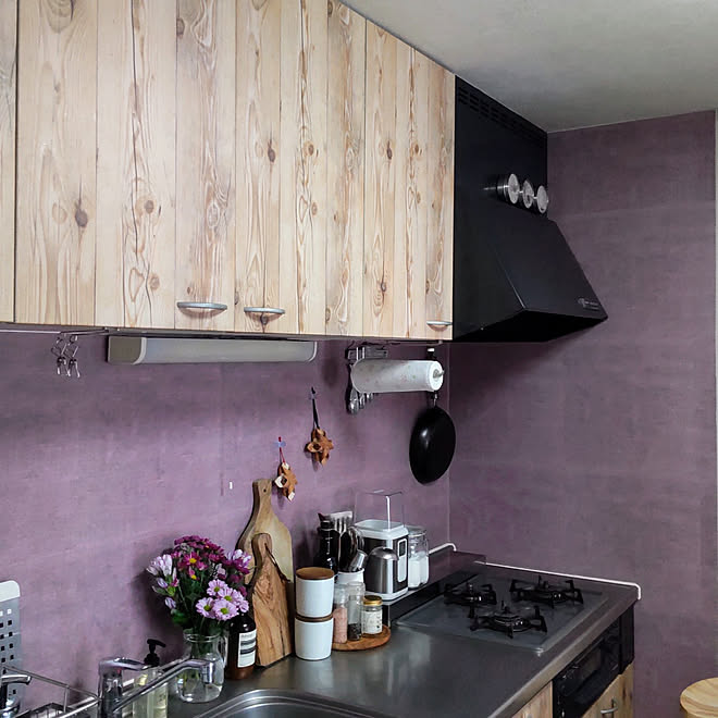 キッチン リメイクシート 木目調 壁紙屋本舗 ハッテミースクエア などのインテリア実例 22 10 06 10 19 04 Roomclip ルームクリップ