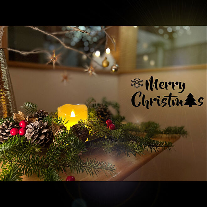 クリスマス/季節を楽しむ/癒し/LEDキャンドル/まつぼっくり...などのインテリア実例 - 2021-12-24 19:27:18