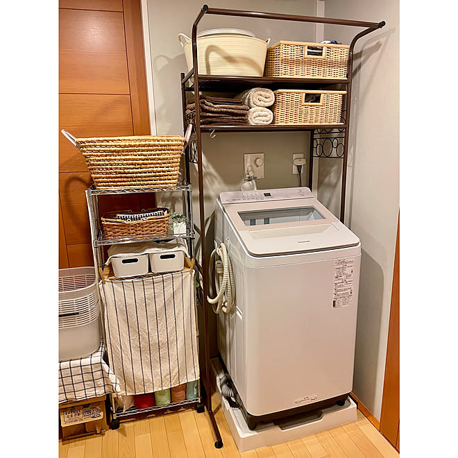 洗濯機/買い替え/Panasonic洗濯機/ベルメゾンの洗濯機ラック/無印良品 ...