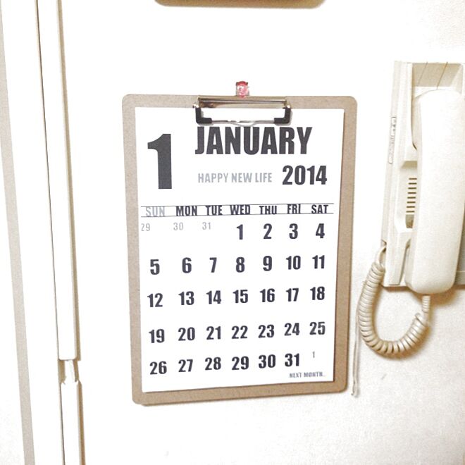 壁/天井/カレンダー2014/手作り/タイポグラフィ/白黒...などのインテリア実例 - 2014-01-12 18:24:05