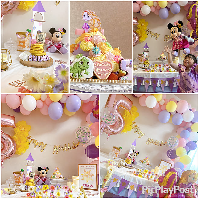 ラプンツェル でぃずにー 5歳のお誕生日おめでとう 5歳の娘 5歳女の子 などのインテリア実例 22 04 02 16 58 38 Roomclip ルームクリップ