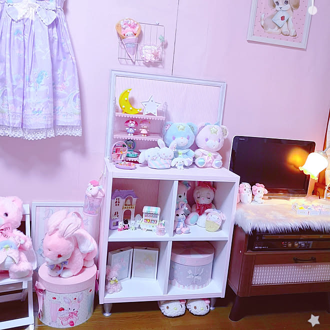 部屋全体/ゆめかわいい部屋/DIY/セリア/100均のインテリア実例 - 2021-05-06 23:52:26