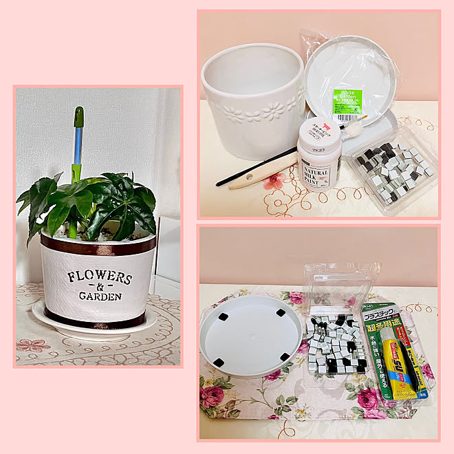 植え替え 観葉植物 ダイソーガラスタイル リメイク ダイソー 鉢 などのインテリア実例 22 09 28 13 56 18 Roomclip ルームクリップ