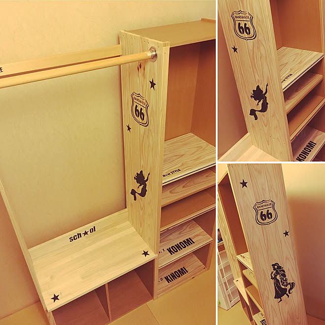 部屋全体 ステンシル ラプンツェルシルエット アリエルシルエット カラーボックス などのインテリア実例 17 08 09 22 40 28 Roomclip ルームクリップ