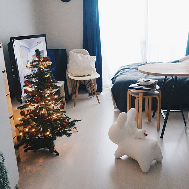 クリスマスツリー/ブルーナボンボン/無印良品/IKEA/一人暮らし...などのインテリア実例 - 2019-12-07 14:34:21