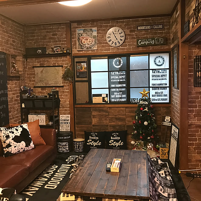 リビング 昭和の家 男前 ブルックリンスタイル クリスマスツリー などのインテリア実例 18 11 22 16 58 03 Roomclip ルームクリップ