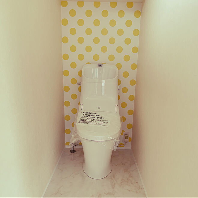 黄色/2階トイレ/トイレ/壁紙/ドット...などのインテリア実例 - 2021-03-21 16:12:12