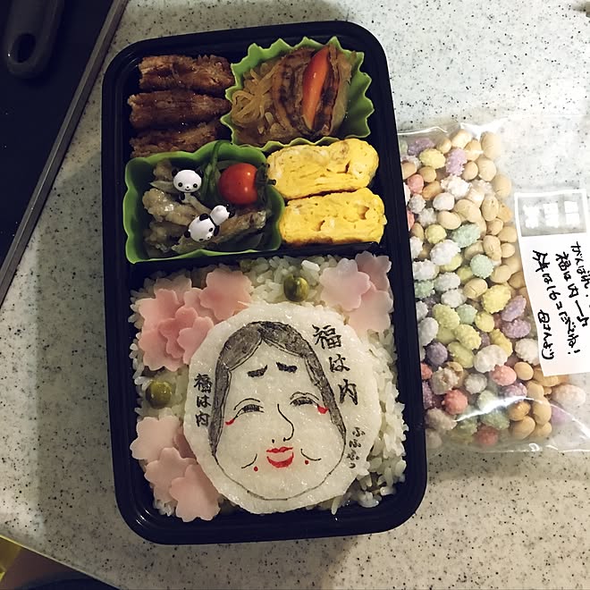 お弁当/オブラートアート/食紅/100均/コミュニケーション...などのインテリア実例 - 2017-02-03 07:17:23