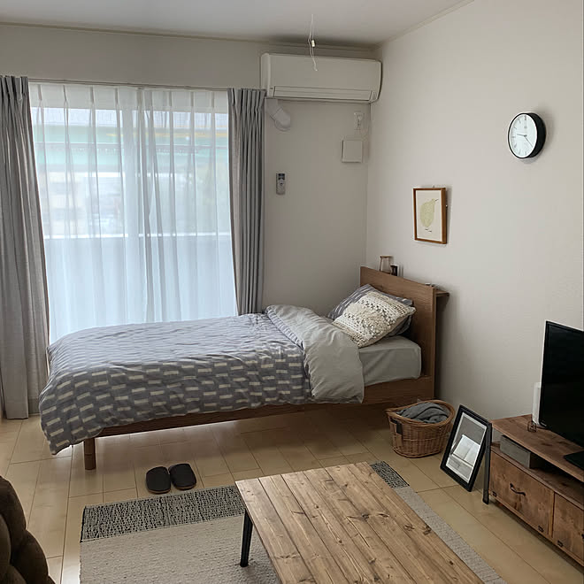 ブラウンインテリア 一人暮らし 女 一人暮らし 1k カーテン 一人暮らし などのインテリア実例 19 07 23 00 45 50 Roomclip ルームクリップ