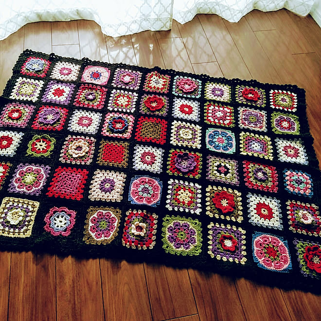 こたつ上掛け ブランケット 編み物 - 布団・毛布